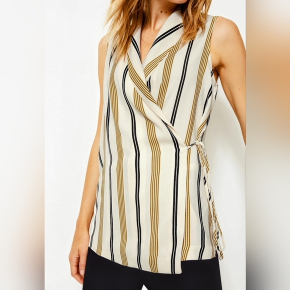 Ex Per Una M&S wrap sleeveless blouse top Size 20 NWOT - Picture 2 of 3